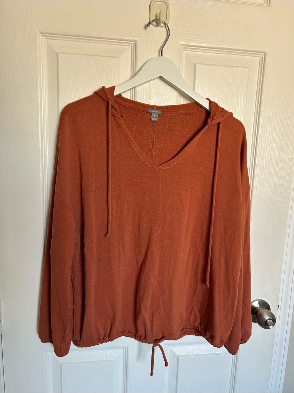 aerie Rust V-Neck Drawstring Hoodie
